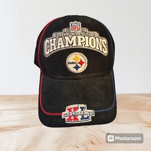 Reebok Pittsburgh Steelers '05 NFL Conference Champs Hat Black Strapback Cap